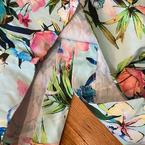 Zara Mint Oriental Floral Pencil Dress size XS - Picture 7 of 9